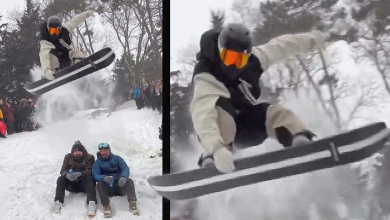 Shaun White Shows Off Snowboard Skills in Central Park During Historic Blizzard